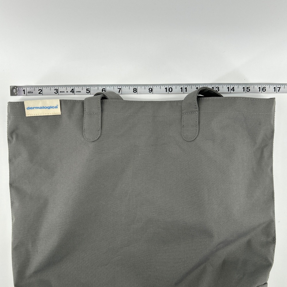 Dermalogica Gray Tote Bag Skincare Bottle Print Lining Minimal Neutral Reusable - Picture 12 of 13